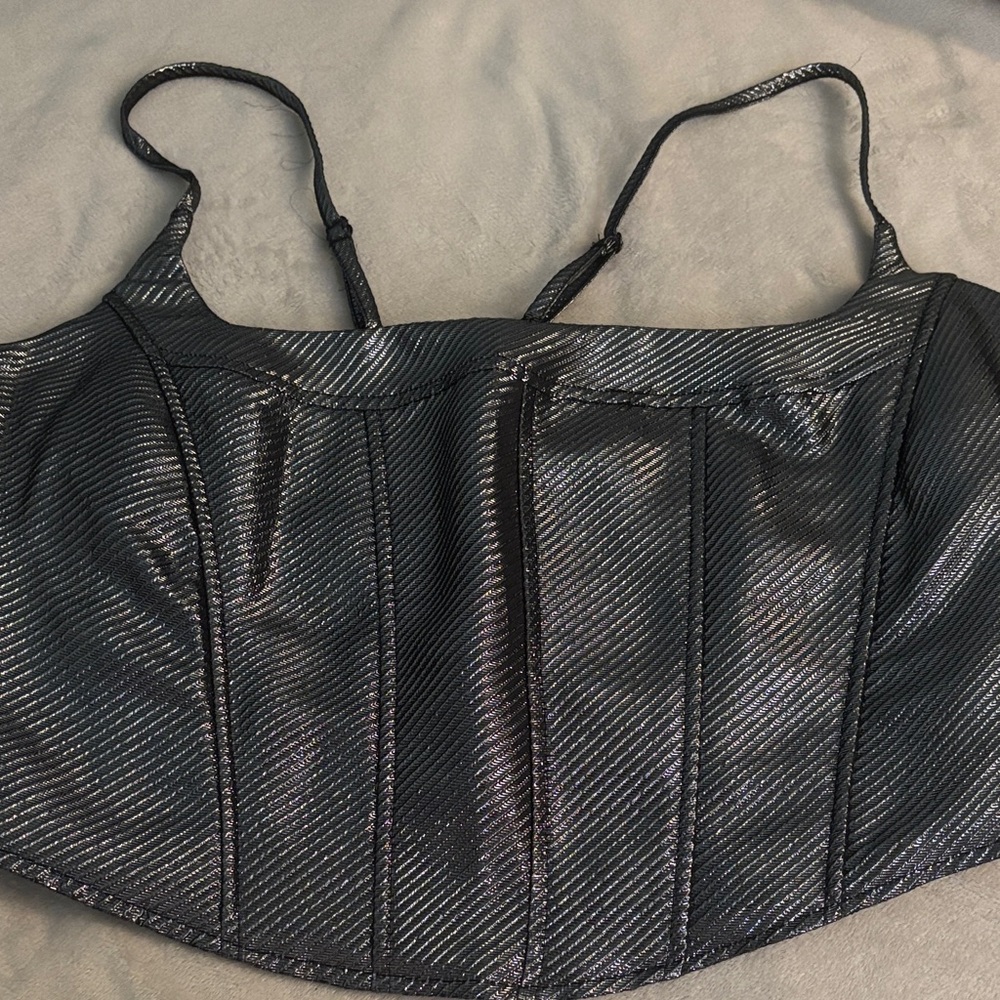 Forever 21 Silver metallic Bustier top